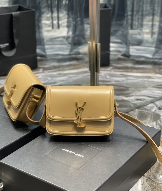 Yves Saint Laurent YSL Solferino Beige Gold Buckle Bag 634306