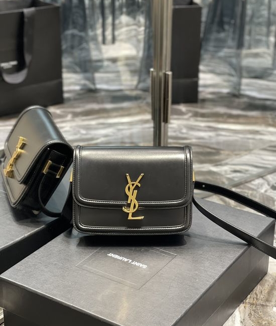Yves Saint Laurent YSL Solferino Black Gold Buckle Bag 634306