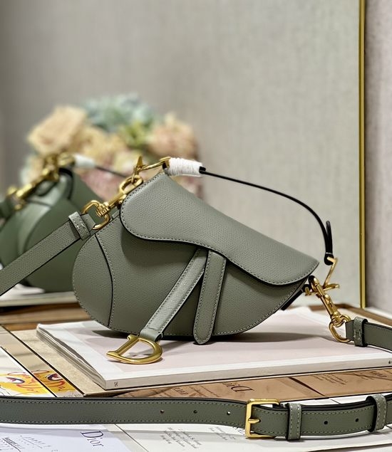 Christian Dior CD Saddle Bag Rock Grey Small 9699