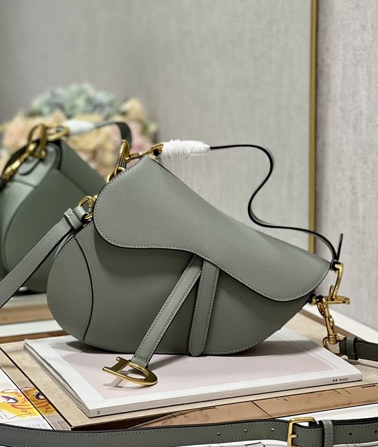 Christian Dior CD Saddle Bag Rock Grey Large 3351