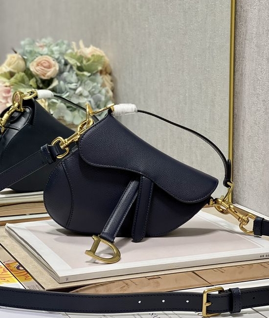 Christian Dior CD Saddle Bag Dark Blue Small 3397