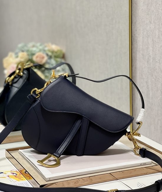 Christian Dior CD Saddle Bag Dark Blue Large 3351