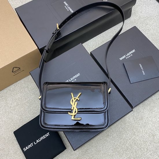 Yves Saint Laurent YSL Solferino Patent Leather Shoulder Bag 634306