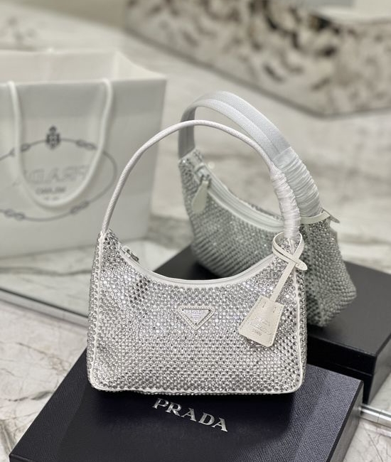 Prada Hobo Rhinestone Shoulder Bag 1NE515