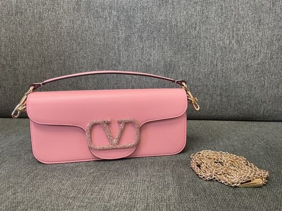 Valentino Calfskin Shoulder Bag Crystal Buckle 1133