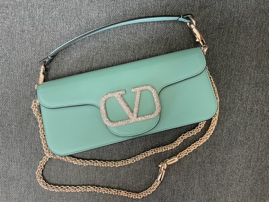 Valentino Calfskin Shoulder Bag Crystal Buckle 1133