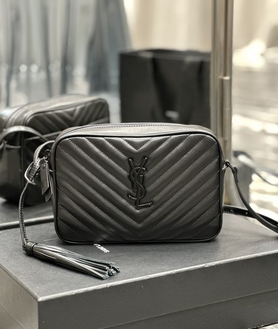 Yves Saint Laurent YSL Lou Camera Bag Black Hardware 520534-1