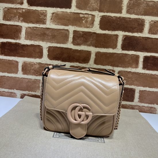 Gucci Rose Beige Leather Shoulder Bag 739681