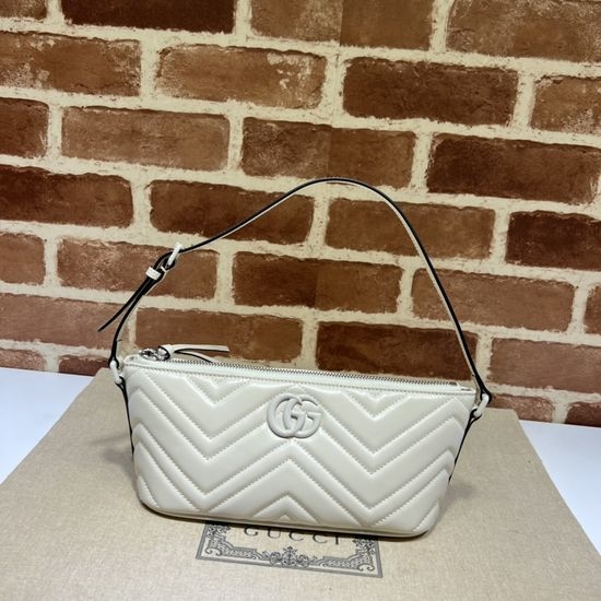 Gucci White Leather Logo Decorative Crossbody Bag 739166