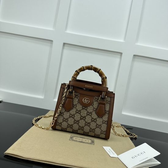 Gucci Diana Mini GG Crystal Canvas Tote Bag 707449