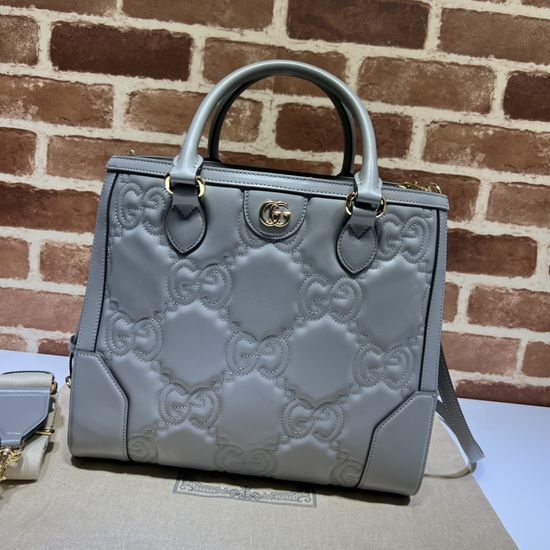 Gucci Handbag Grey Leather Tote Bag 728236