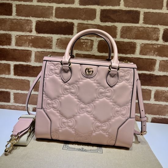 Gucci Handbag Pink Leather Tote Bag 728236