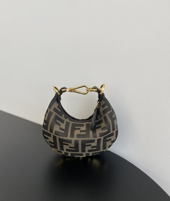 Fendi Monogram Crescent Wristlet Shoulder Bag 206