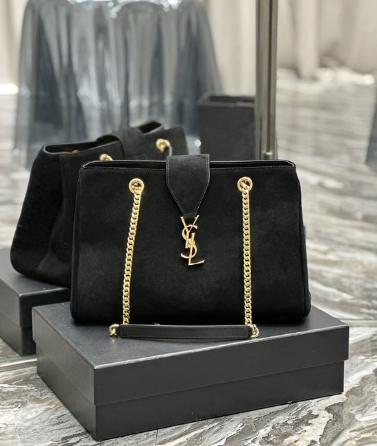 Yves Saint Laurent YSL Suede Large Tote Bag Classic Logo 668900