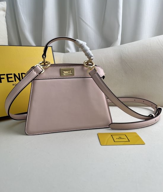 Fendi Peekaboo ISeeU Petite Pink Lambskin Handbag 0228