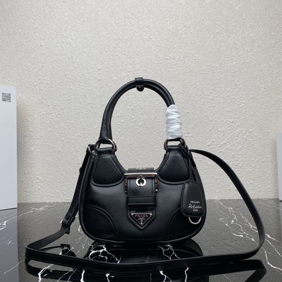 Prada Moon Bag Sheepskin Black Classic Retro 9740