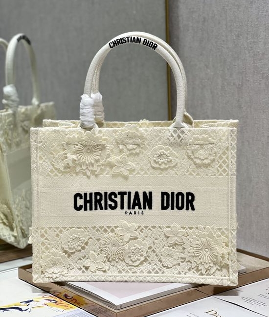 Christian Dior CD Book Tote Embroidered Handbag 1286