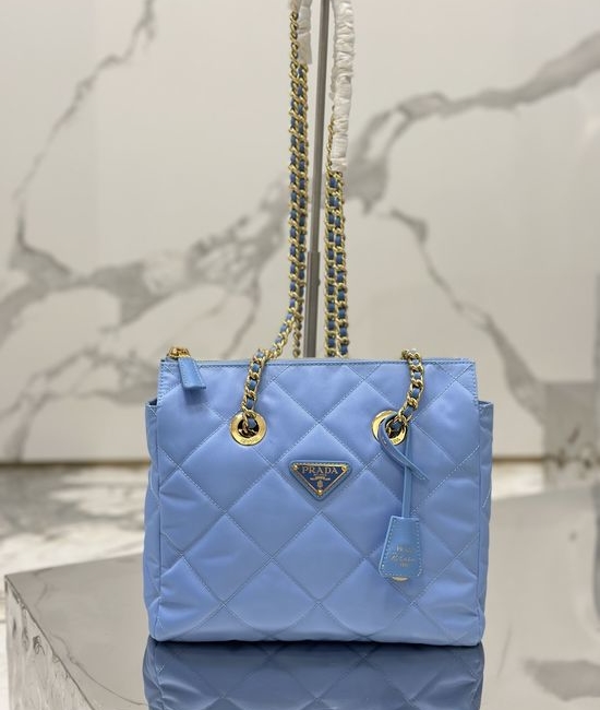 Prada Vintage Nylon Chain Quilted Hobo Bag 1BG468