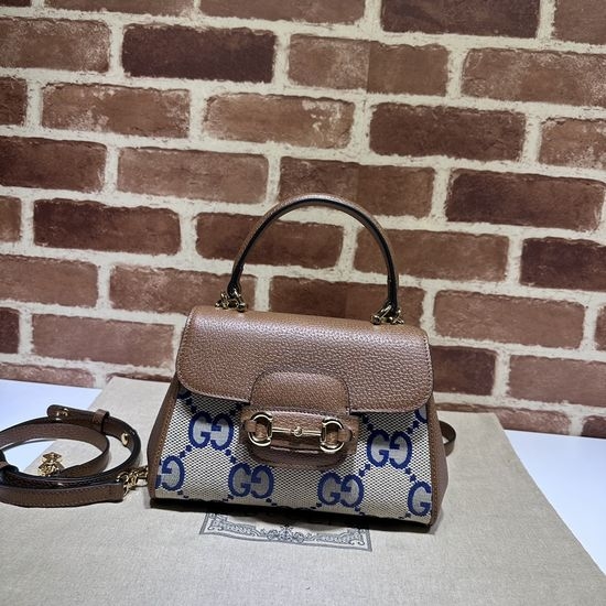 Gucci Large G Blue Fabric Handbag 703848
