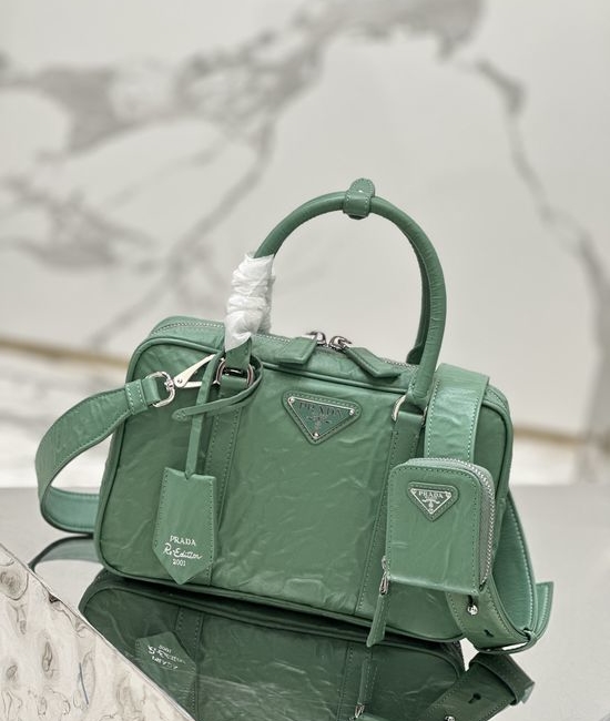 Prada Ruched Handbag with Removable Strap 1BB092