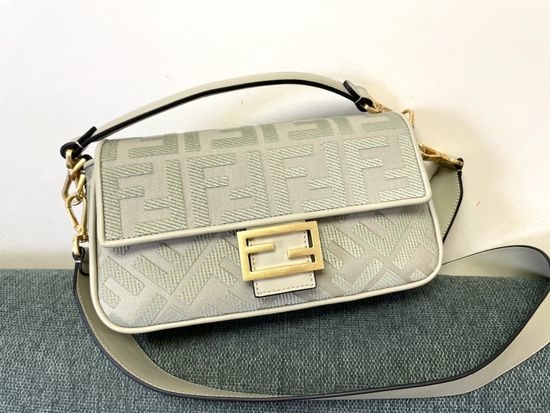 Fendi Embroidered Flap Shoulder Bag 83329