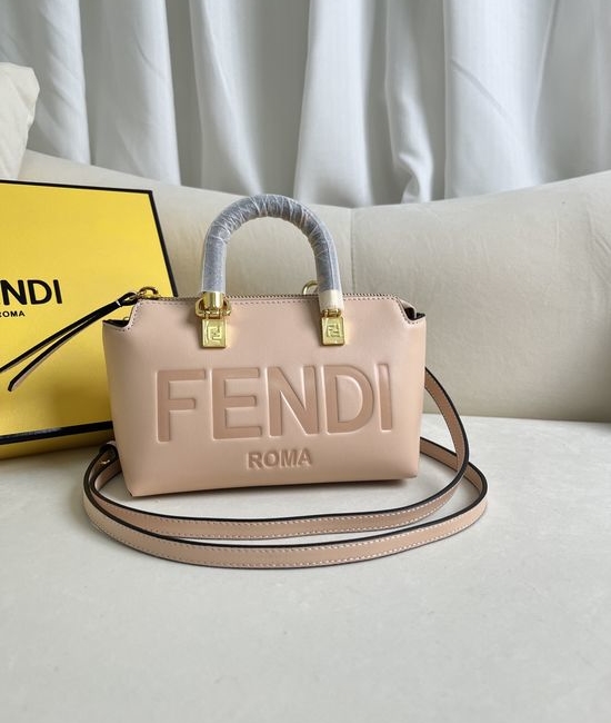 Fendi By The Way Mini Pink Leather Boston Bag 8BS067