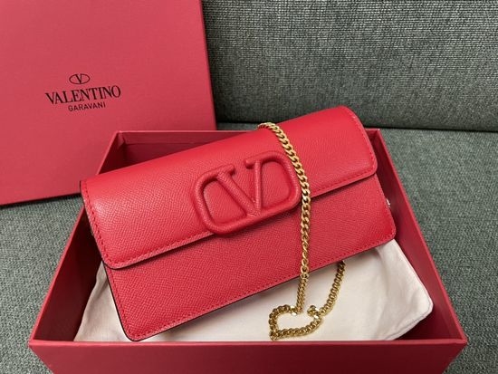 Valentino VLogo Signature Grain Leather Clutch 0093