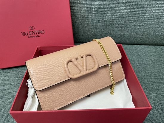 Valentino VLogo Signature Grain Leather Clutch 0093