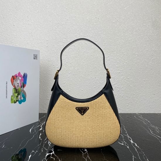 Prada Cleo Woven Calfskin Leather Crossbody Bag 1BC179