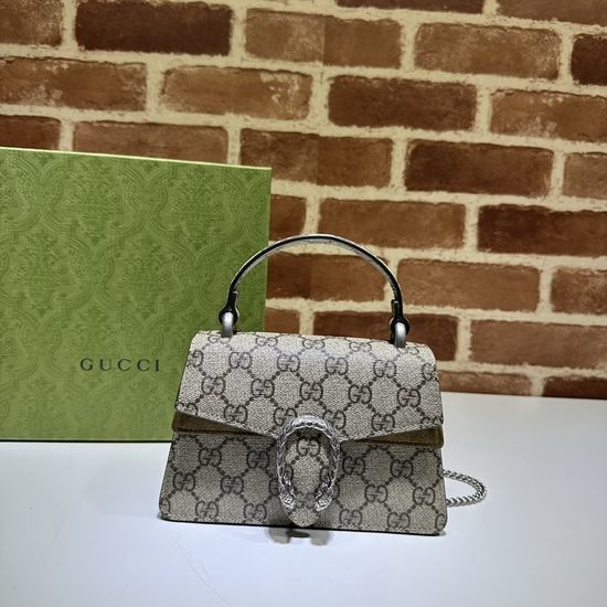 Gucci Handbag Khaki Rubber Trim 752029