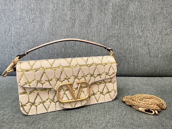 Valentino Garavani MINILOC Beaded Apricot Handbag 1133
