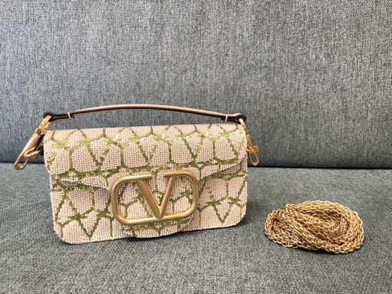 Valentino Garavani MINILOC Beaded Apricot Handbag 1133