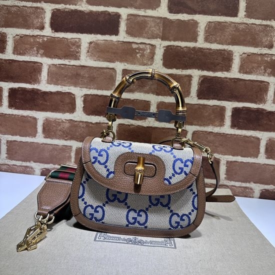 Gucci Blue Canvas Handbag 675797