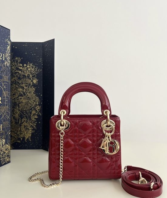 Christian Dior CD Lady Classic Patent Leather Bag 6603