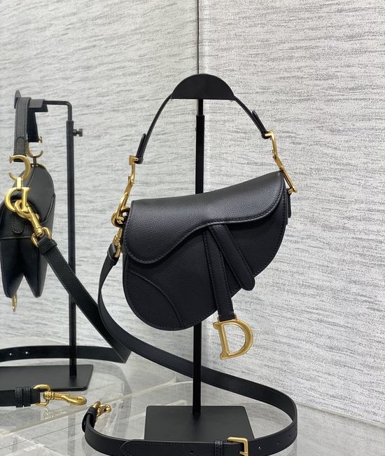 Christian Dior CD Saddle Small Black Bag 3397