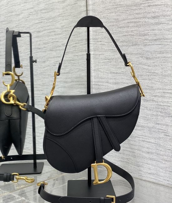 Christian Dior CD Saddle Bag Classic Style with Adjustable Strap 13046