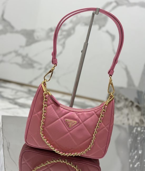 Prada Hobo Quilted Nylon Shoulder Bag 1BC204