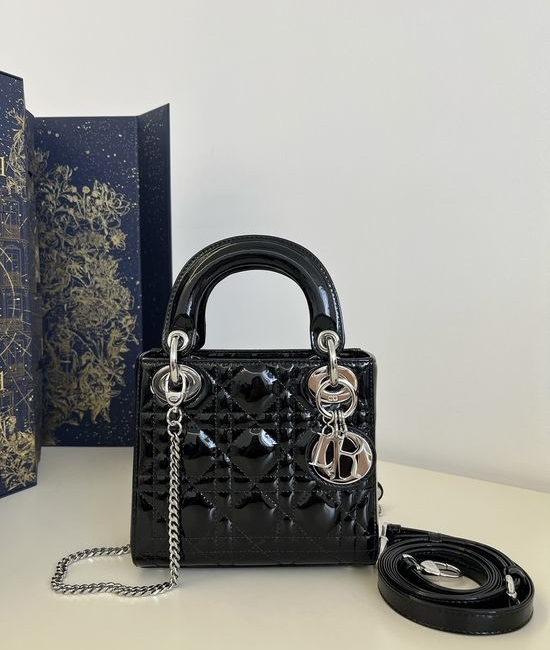 Christian Dior CD Lady Classic Patent Leather Handbag 6603