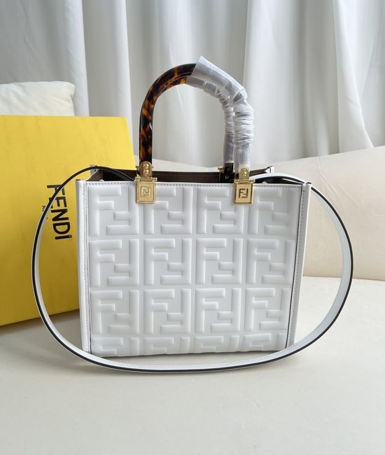Fendi Sunshine Embossed Leather Small Tote 8250