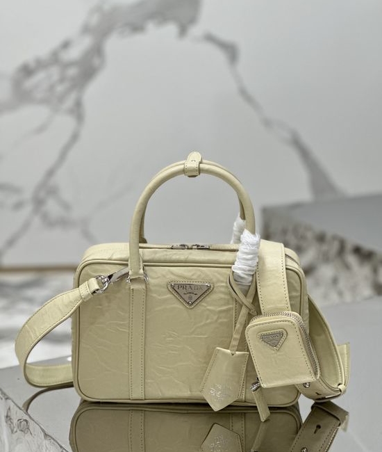 Prada Ruched Handbag with Removable Strap 1BB092