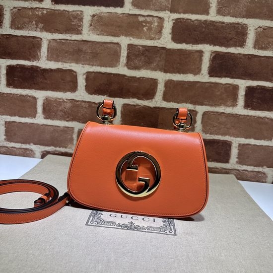 Gucci Handbag Orange Genuine Leather 724645