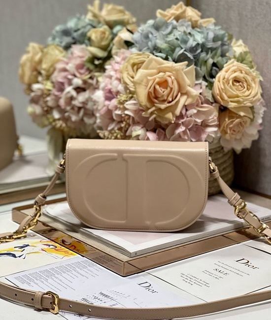 Christian Dior CD CD SIGNATURE Sand Leather Handbag 9088