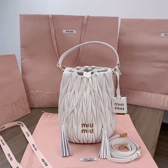 Miu Miu Matelasse Textured Bucket Bag Classic 5BE084
