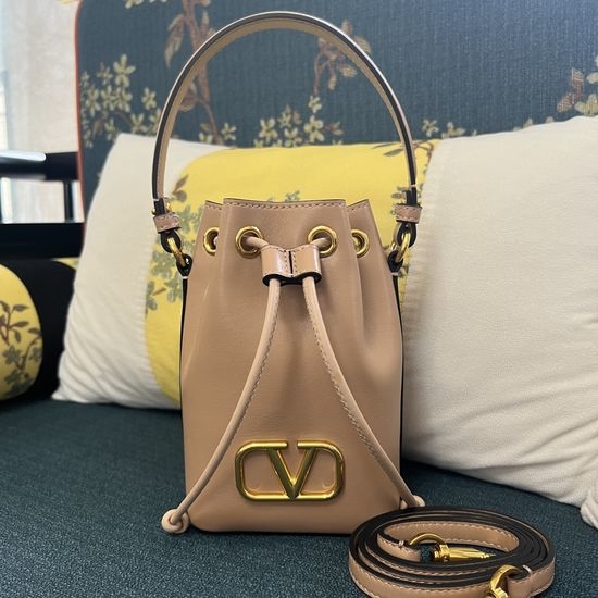 Valentino VLOGO SIGNATURE Lambskin Mini Bucket Bag 16128