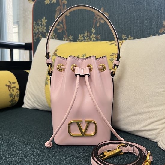 Valentino VLOGO SIGNATURE Lambskin Mini Bucket Bag 16125