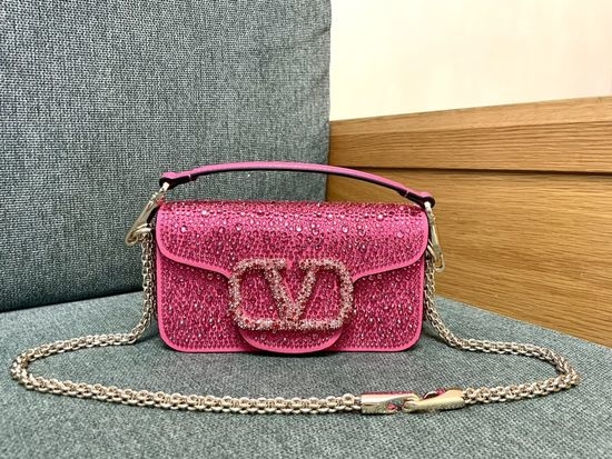 Valentino Shoulder Bag Rose Rhinestone Buckle 4051