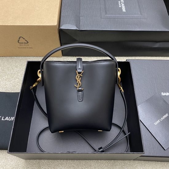 Yves Saint Laurent YSL LE 37 Mini Glossy Leather Bucket Bag 14007