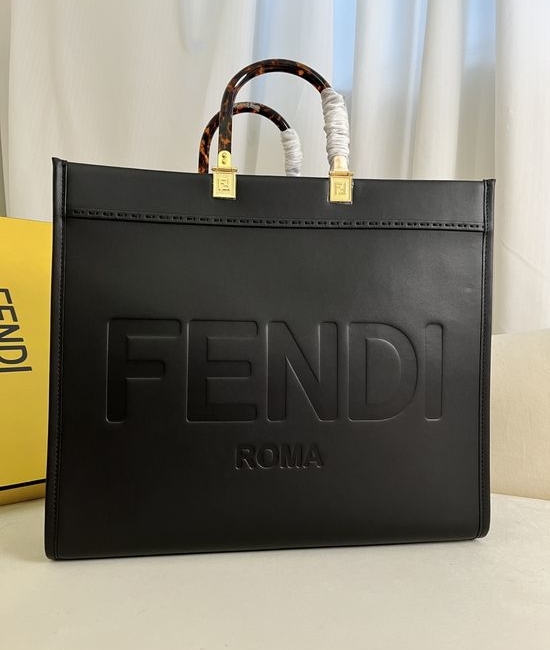Fendi Black Sunshine Tote Bag 866