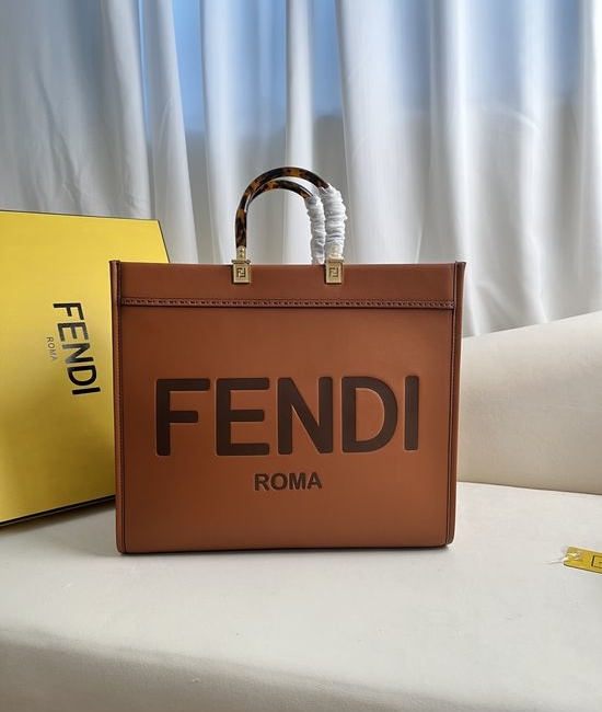 Fendi Brown Sunshine Tote Bag 866