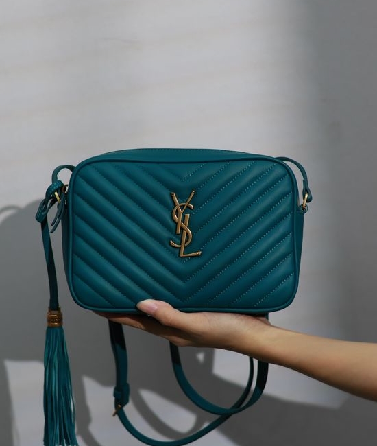 Yves Saint Laurent YSL Lou Camera Bag Turquoise 520534-1